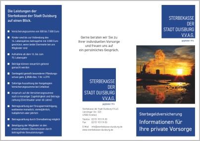 Flyer Sterbekasse Duisburg